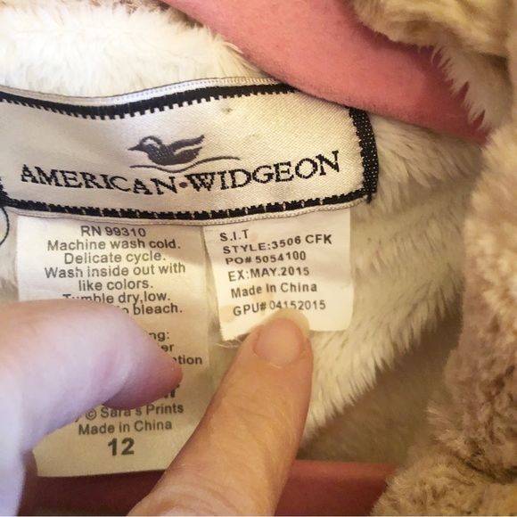 American Widgeon Chasing Fireflies Faux Fur Coat and Hat - Picture 5 of 12